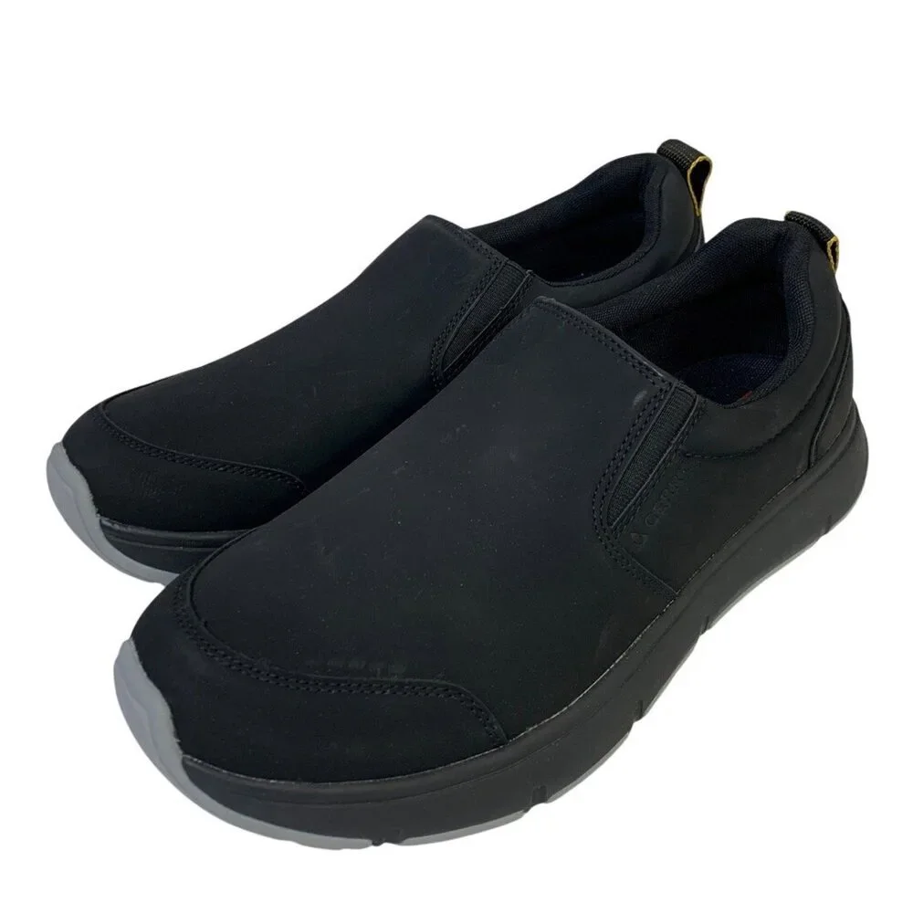 Gerry Mens Size 9.5 Black Faux Leather Slide On Moc II Comfort Sneakers Shoes